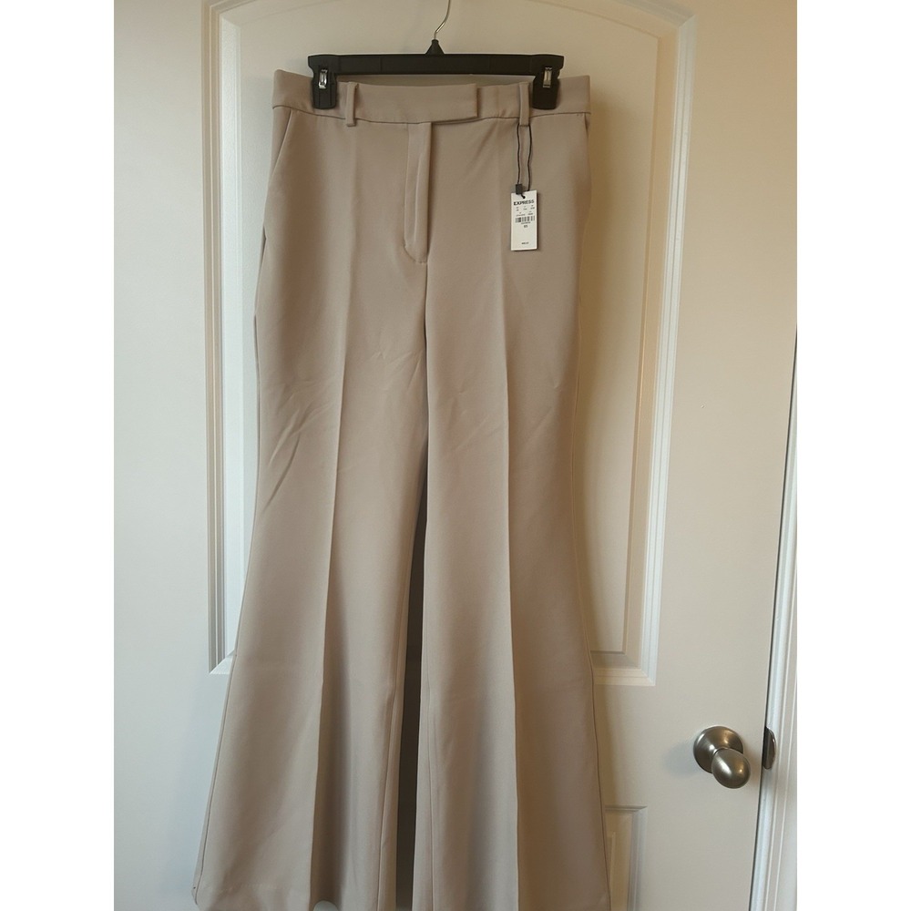 *NWT* EXPRESS Super High Rise Flare Pants Trousers Sz 8S Tan